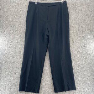 Kasper Pants Womens 16 Petite Black Wide Leg Trousers Office Career Work Casual